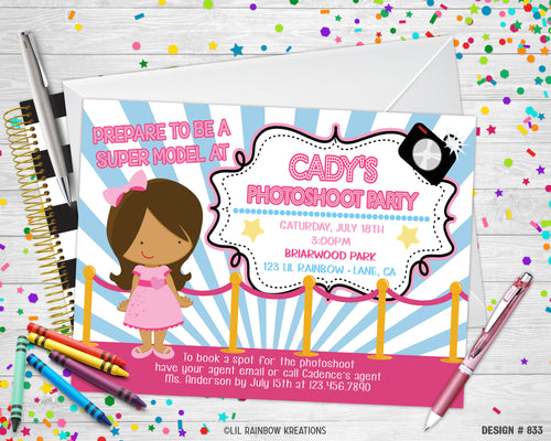 833 | Photoshoot Party Invitation & Thank You Card