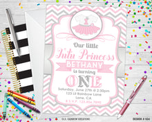 Load image into Gallery viewer, 834 | Little Tutu Princess Party Invitation &amp; Thank You Card