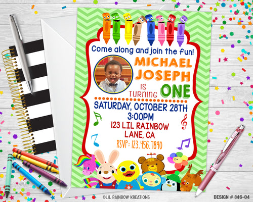 846-4 | Baby's First Tv Party Invitation & Thank You Card