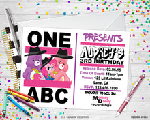 Load image into Gallery viewer, 858 | Care Bears &amp; My Little Pony Run Abc Party Invitation &amp; Thank You Card