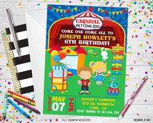 Load image into Gallery viewer, 867 | Carnival Party Invitation &amp; Thank You Card