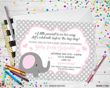 Load image into Gallery viewer, 909 | Elephant Baby Shower Invitation &amp; Thank You Card