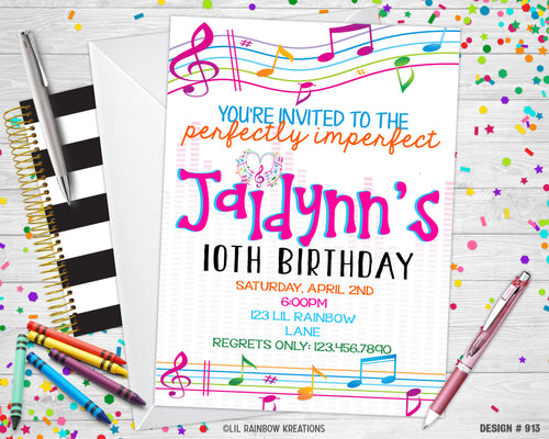 913 | Music Party Invitation & Thank You Card