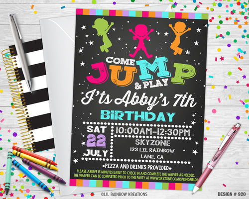 920 | Jump Party Invitation & Thank You Card