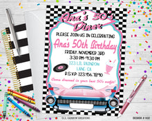 Load image into Gallery viewer, 932 | 1950&#39;s Diner Party Invitation &amp; Thank You Card