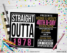 Load image into Gallery viewer, 940-6 | Straight Outta Compton Party Invitation &amp; Thank You Card