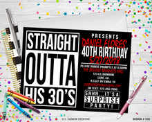 Load image into Gallery viewer, 940 | Straight Outta Compton Party Invitation &amp; Thank You Card