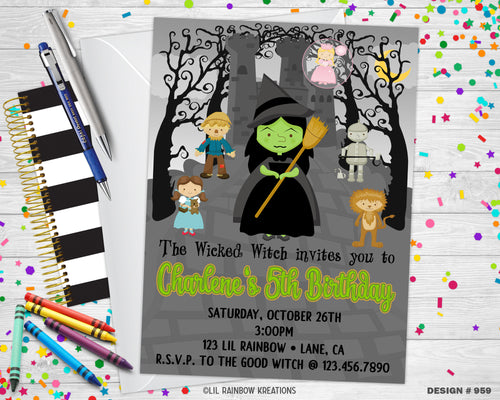 959 | Wicked Witch Party Invitation & Thank You Card