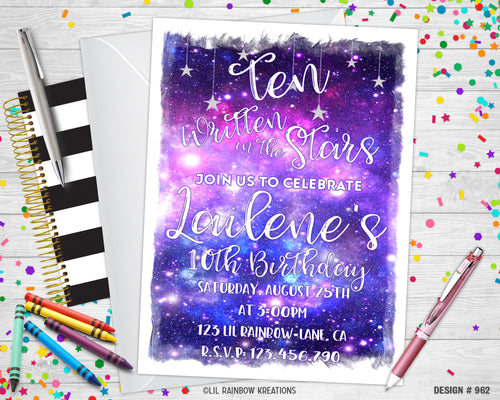 962 | Written In The Stars Party Invitation & Thank You Card