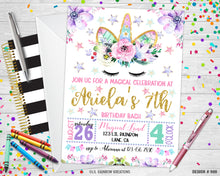 Load image into Gallery viewer, 966 | Unicorn Party Invitation &amp; Thank You Card