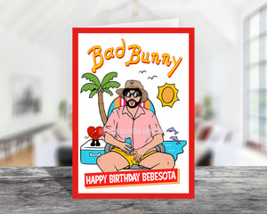 Bad Bunny | Beach Bebesota Birthday Card