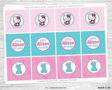 Load image into Gallery viewer, CT-486 | Pink Hello Kitty Cupcake Toppers