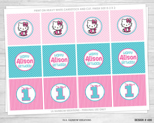 CT-486 | Pink Hello Kitty Cupcake Toppers