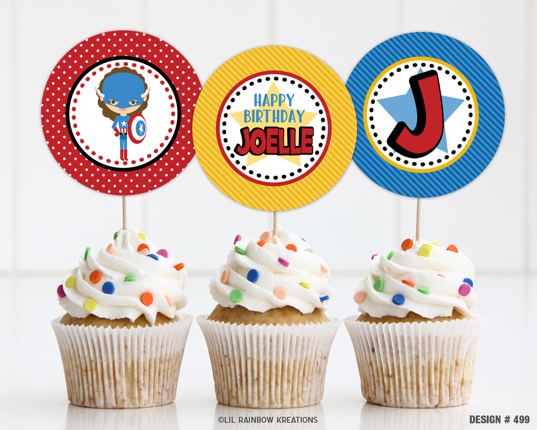 CT-499 | Captain America Cupcake Toppers