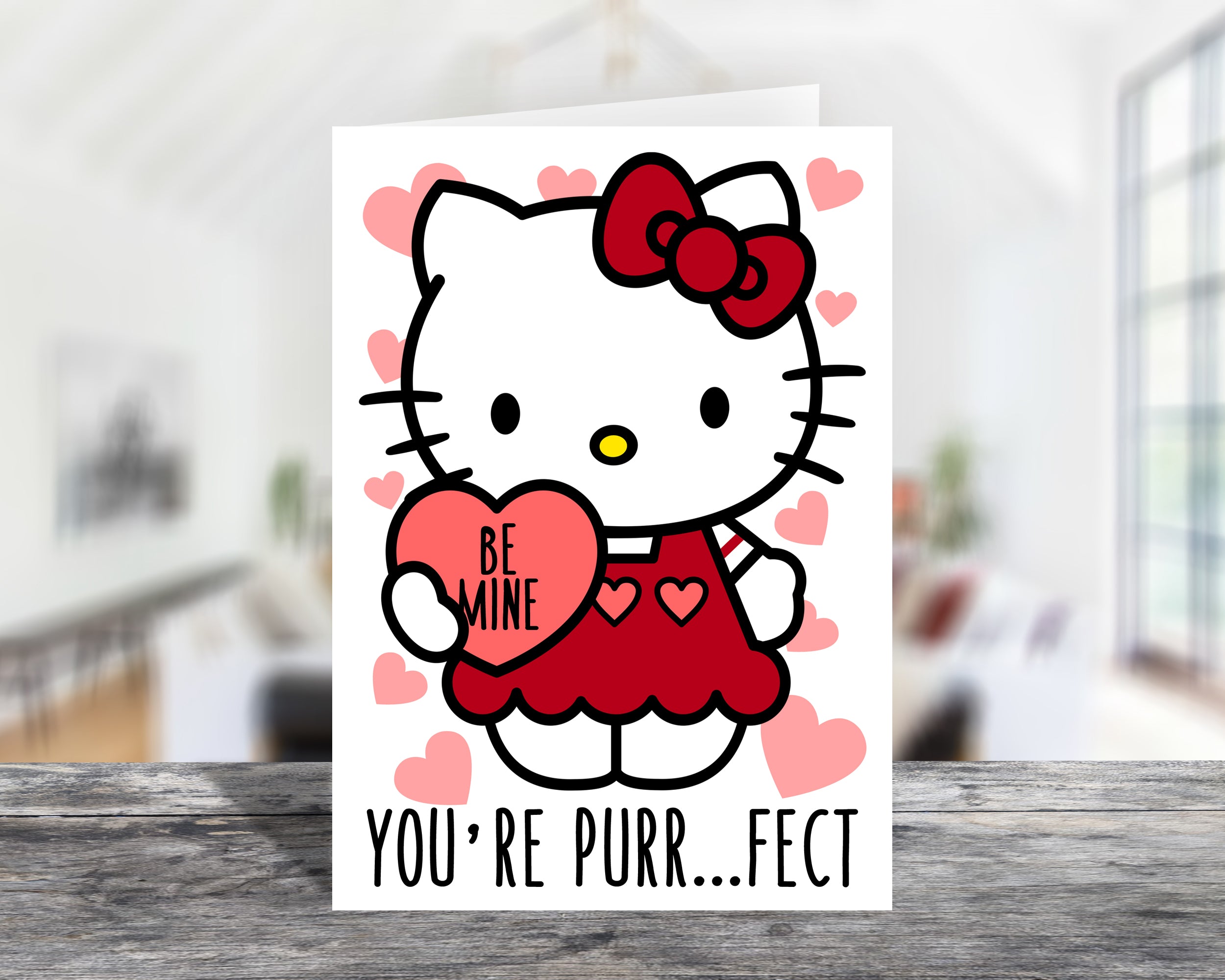 Kawaii Kitty Custom Valentine's Day Card Bundle 12 Designs Instant