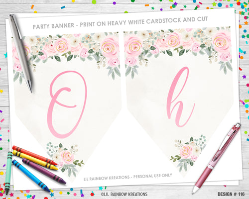 PRTYB-116 | Blush Pink Floral Party Banner