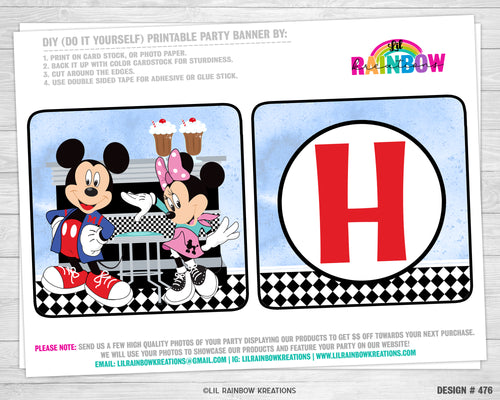 PRTYB-476 | Mickey & Minnie's Sock Hop Party Banner
