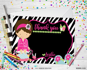 015 | Zebra Print Spa Party Invitation & Thank You Card