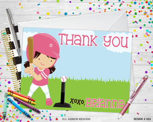 024 | Softball Party Invitation & Thank You Card
