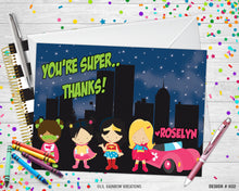 Load image into Gallery viewer, 032 | Girl Power Party Invitation &amp; Thank You Card