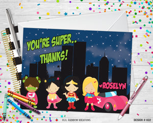 032 | Girl Power Party Invitation & Thank You Card