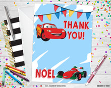 Load image into Gallery viewer, 080 | Cars Party Invitation &amp; Thank You Card