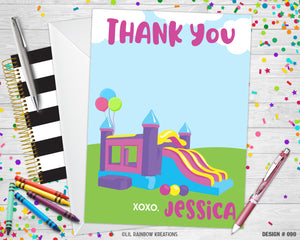 090 | Bounce House Party Invitation & Thank You Card