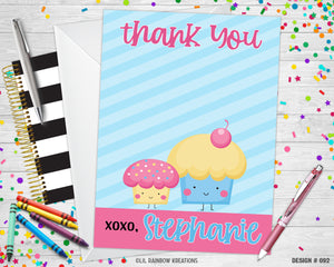 092 | Cupcakes Party Invitation & Thank You Card