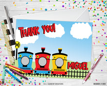 Load image into Gallery viewer, 099 | Choo Choo Train Party Invitation &amp; Thank You Card