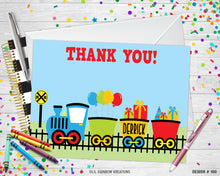 Load image into Gallery viewer, 100 | Choo Choo Train Party Invitation &amp; Thank You Card