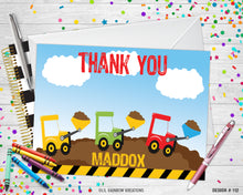 Load image into Gallery viewer, 112 | Dump Truck Party Invitation &amp; Thank You Card