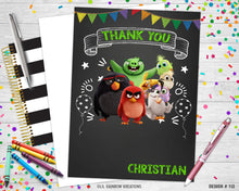 Load image into Gallery viewer, 113 | Angry Birds Party Invitation &amp; Thank You Card