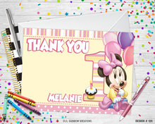 Load image into Gallery viewer, 128 | Minnie Mouse Party Invitation &amp; Thank You Card