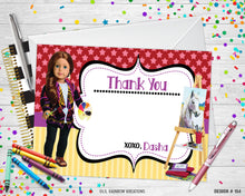 Load image into Gallery viewer, 154 | American Girl Doll Art Party Invitation &amp; Thank You Card