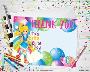 195 | Rainbow Brite Party Invitation & Thank You Card