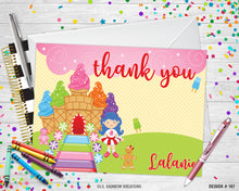 Load image into Gallery viewer, 197 | Candy Land Party Invitation &amp; Thank You Card