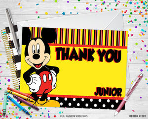 201 | Mickey Mouse Party Invitation & Thank You Card