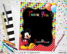 Load image into Gallery viewer, 205 | Mickey Mouse Party Invitation &amp; Thank You Card