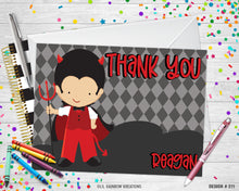 Load image into Gallery viewer, 211 | Little Devil Halloween Party Invitation &amp; Thank You Card