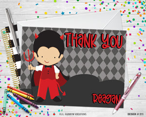 211 | Little Devil Halloween Party Invitation & Thank You Card