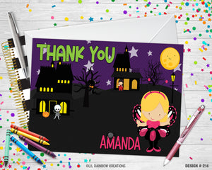 214 | Butterfly Costume Party Invitation & Thank You Card