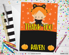 Load image into Gallery viewer, 216 | Little Cat Girl Costume Party Invitation &amp; Thank You Card