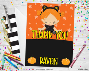 216 | Little Cat Girl Costume Party Invitation & Thank You Card