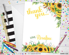 Load image into Gallery viewer, 220 | Sunflowers Baby Shower Invitation &amp; Thank You Card