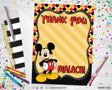 Load image into Gallery viewer, 222 | Mickey Mouse Party Invitation &amp; Thank You Card
