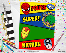 Load image into Gallery viewer, 236 | Superheroes Party Invitation &amp; Thank You Card