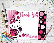 Load image into Gallery viewer, 241 | Hello Kitty Lady Bug Party Invitation &amp; Thank You Card