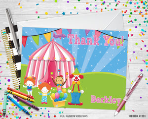 251 | Circus Party Invitation & Thank You Card