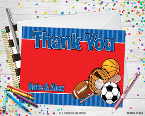 256 | Sports Theme Party Invitation & Thank You Card