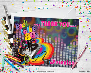 280 | Back To The 80's Party Invitation & Thank You Card
